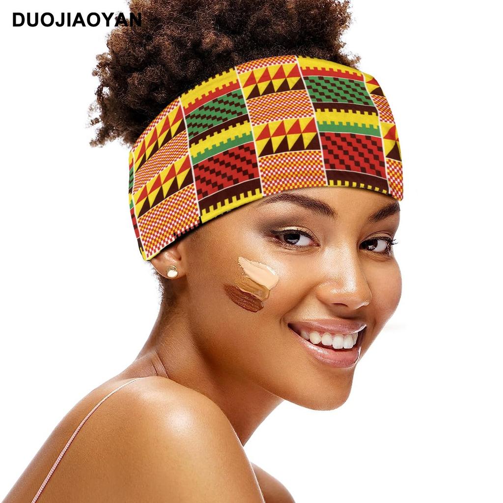 Knot Headband, Color Blocked Pattern Printed Sports Headband, Fashionable Polka Dot Wide Edge Elastic Headband