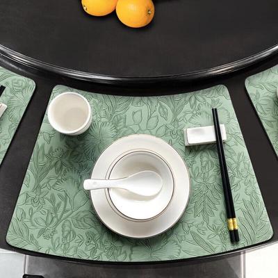 Chinese Style Leather Fan-shaped Placemat