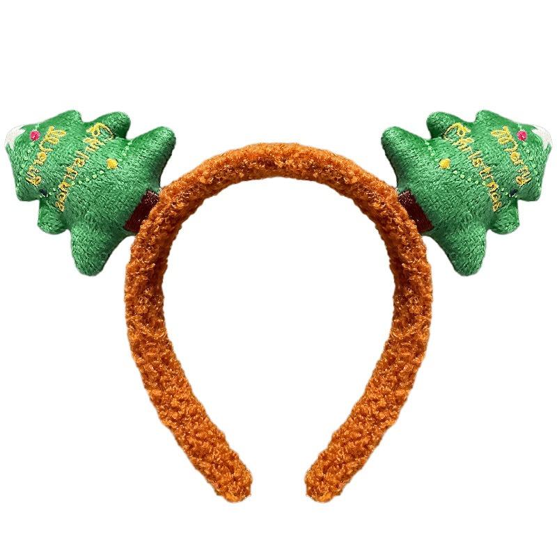 Christmas Plush Headband Small Gift Cute Santa Claus Head Elk Hoop Children's Festival Performance Hair Accessories Decorations