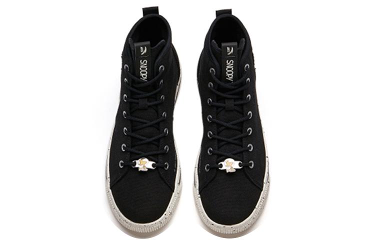 Women's Sneakers SNOOPY x Anta Canvas High top Skateboard Shoes Women's Black