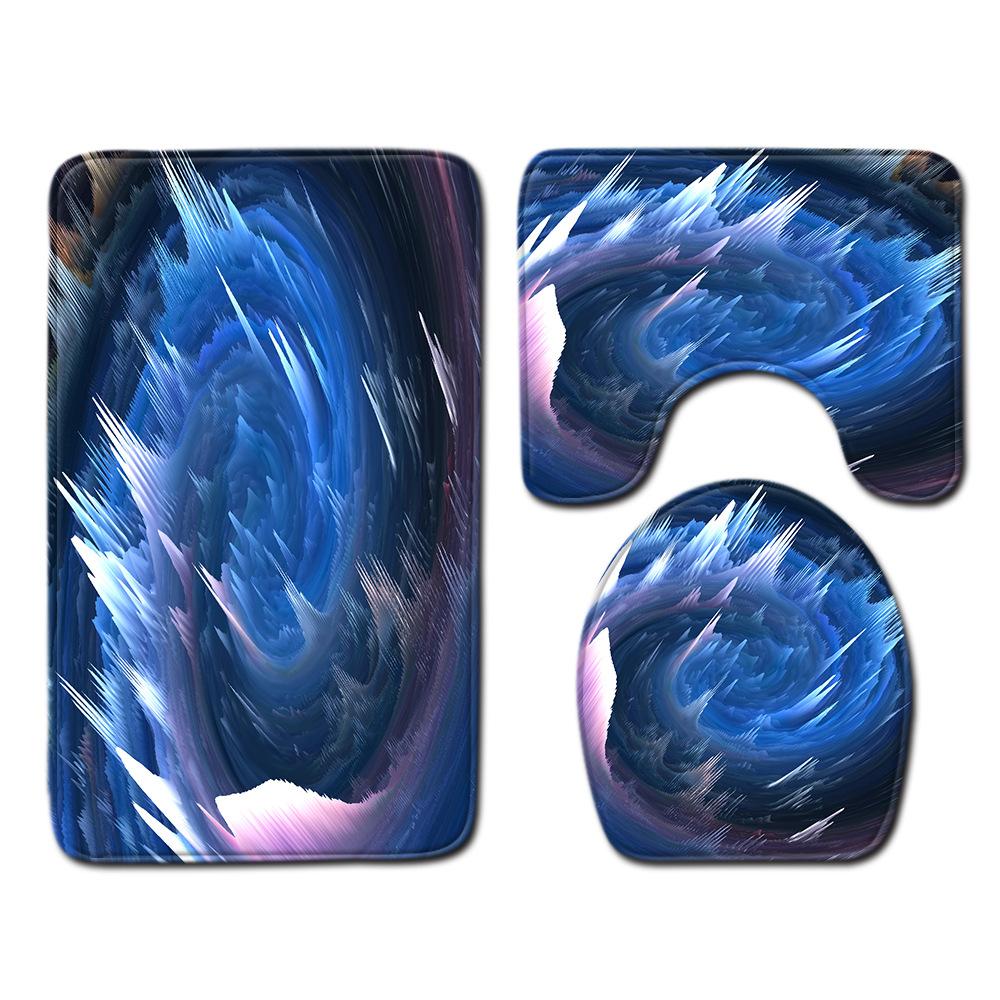 Fashion Painted Toilet Three-Piece Floor Mat Bathroom Door Mat Coffee Table Sand Carpet