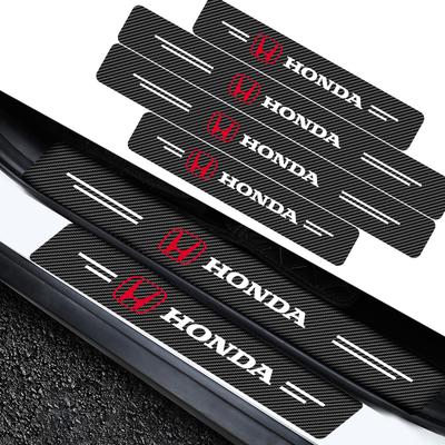 4 Peças Adesivo Protetor Soleira Porta Carro Fibra de Carbono Anti-riscos Adesivo Remodelado Para Fit Mugen Insight Type S R VTEC DOHC Modulo Vezel Legend RR Si
