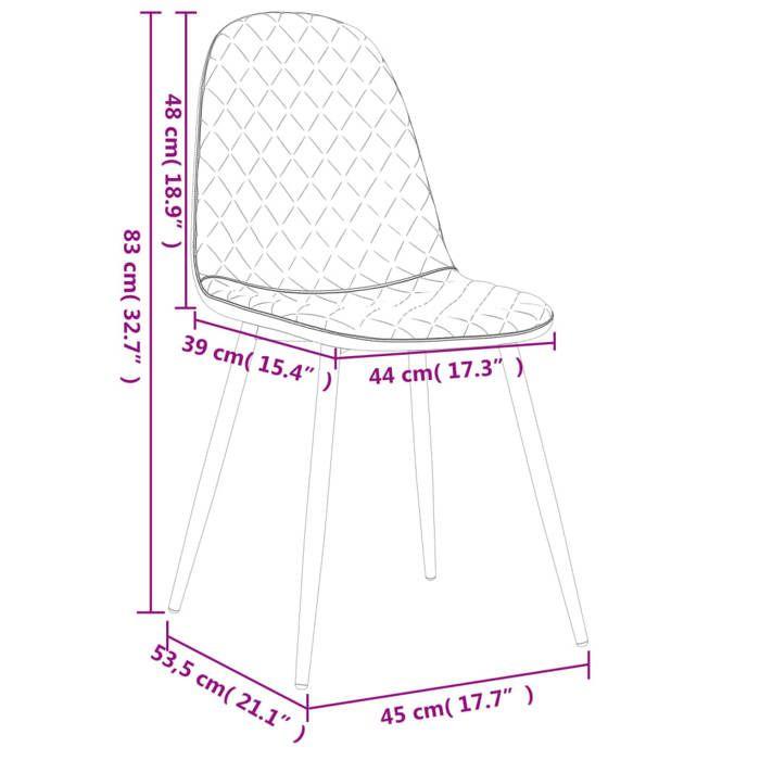VidaXL Set of 6 Dining Chairs, Dining Seats, Meal Chairs, Dining Room Kitchen Home Interior Furniture, 3082883