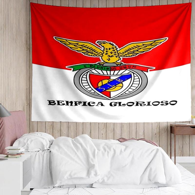 Benfica Print Tapestry, Backdrop, Easy Setup, Ideal for Bedroom, Office & Living Room, with Aesthetic Wall Hanging Decor.
