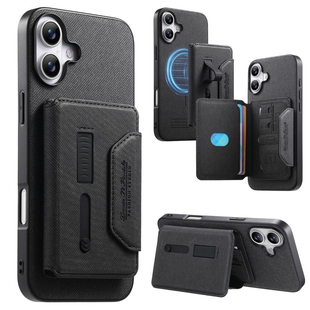 2 In 1 Detachable Magnetic Leather Wallet Cards Solt Phone Case for IPhone 17 Pro Max 16 Plus 15 14 13 12 11 Wristband Bag Cover