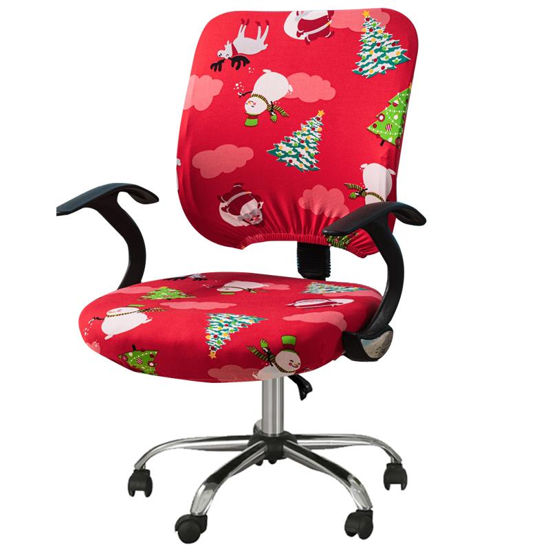 2pcs/set Split Office Chair Cover Stretch Lift Computer Armchair Slipcover Rotating Stool Seat Protector Removable