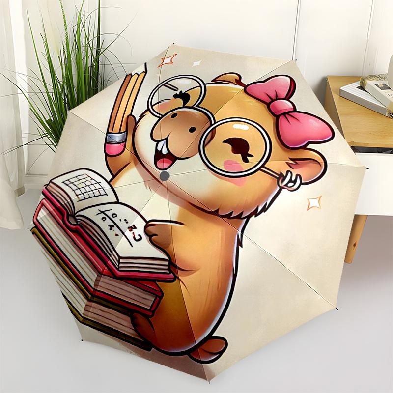 

Capybara Themed Travel Umbrella-8 Ribs Automatic Opening and Closing, Portable Folding Design, Compact and Stylish Umbrella Suitable for Out