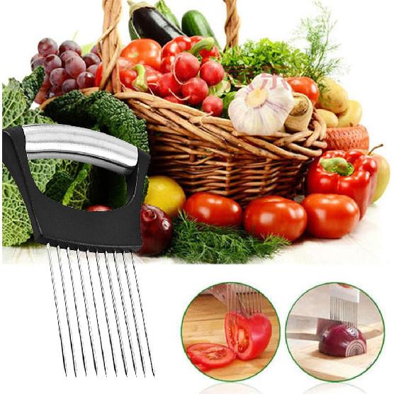 Stainless Steel Onion Slicer Holder Multipurpose Meat Tenderizers Vegetable Potato Tomato Lemon Cutting Tool Kitchen Gadgets 4