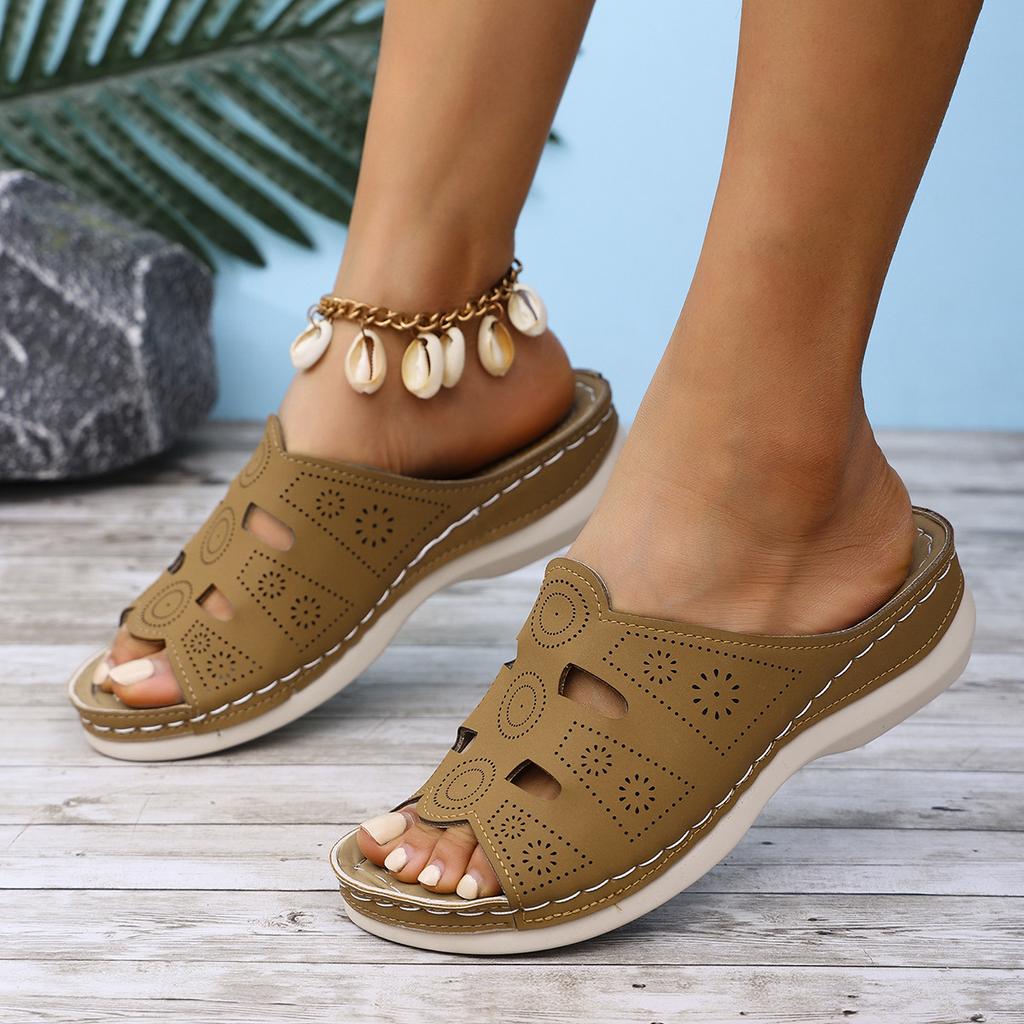 Fashion New Arrival Women's Open Toe Wedge Sandals Summer Fashion Breathable Comfortable Casual Outdoor Slippers Female Summer Footwear