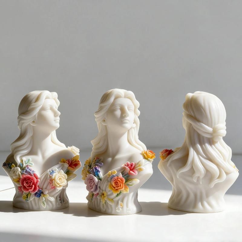 Diy Girl Portrait Aroma Candle Silicone Mold Handmade Plaster Resin Ornaments Molds Soap Candle Making Supplies
