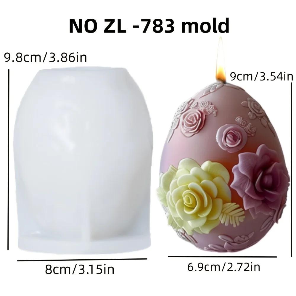 3D Rabbit plant relief egg candle silicone mold Easter rabbit flower plant relief egg resin mould Easter relief egg gypsum molds