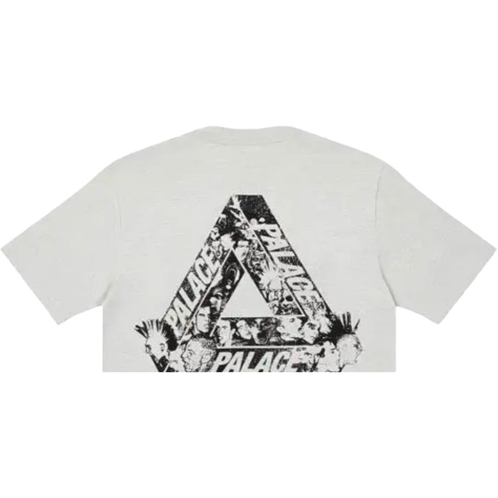 PALACE Tri Heads T Shirt Grey Marl T Shirt Unisex Gray P21TS150