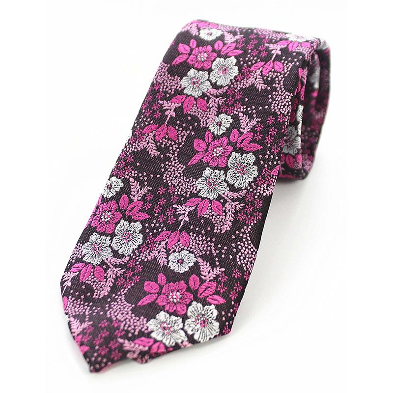 JEMYGINS New Designs Classic Silk Men Tie Floral Rose 8cm Red Jacquard Necktie Gravata Ties for Men Formal Wear Business Wedding