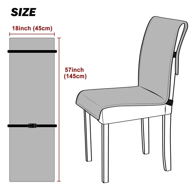 1PC Quilted Chair Cover Anti-slip Long Chairs Pad Seat Cushions with Elastic Strap Universal Banquet Hotel Chair Dust Covers