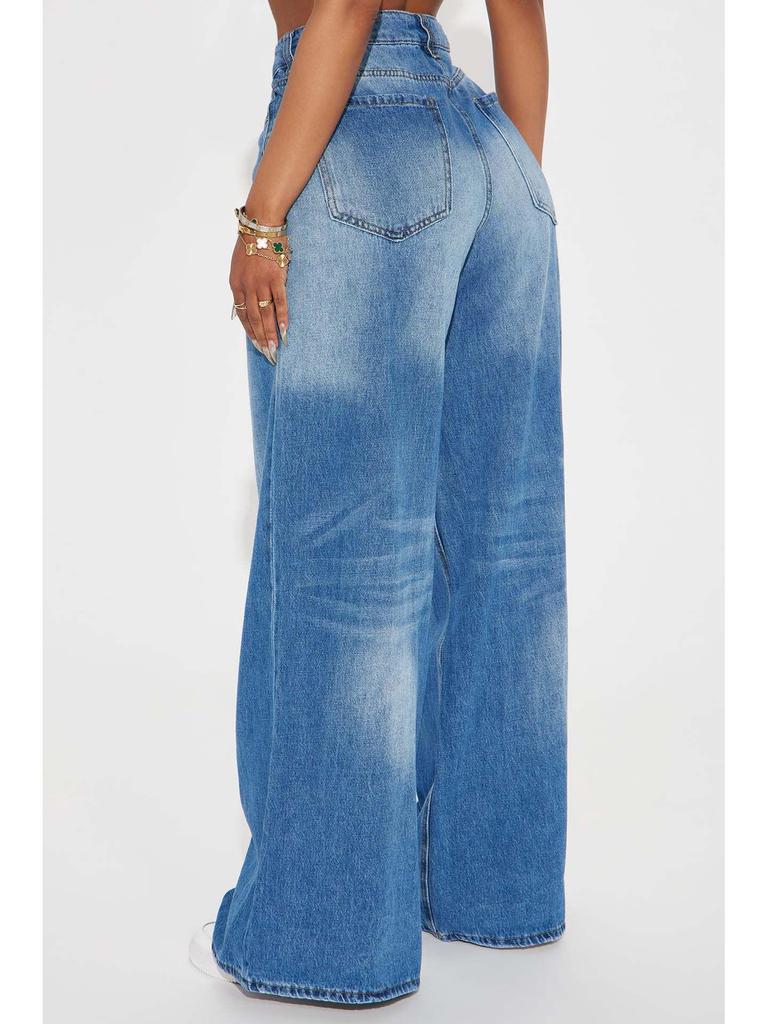 Y2K Women's Retro Washed Wide-Leg Baggy Jeans