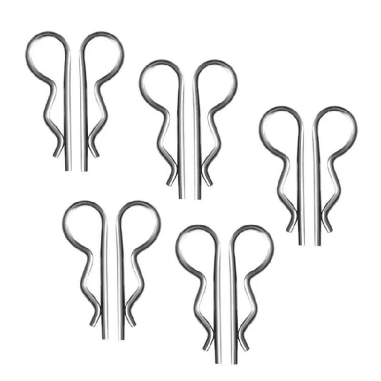 10pcs R Shaped Spring Cotter Pins Assortment Set Steel Hairpin Clips Simple To Use for Versatile Hitch Pin Applications