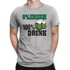 0 IRISH 100 DRUNK Mens  T-Shirt Mens Womens Tees Top Funny Ireland St Patricks Day Leprechaun