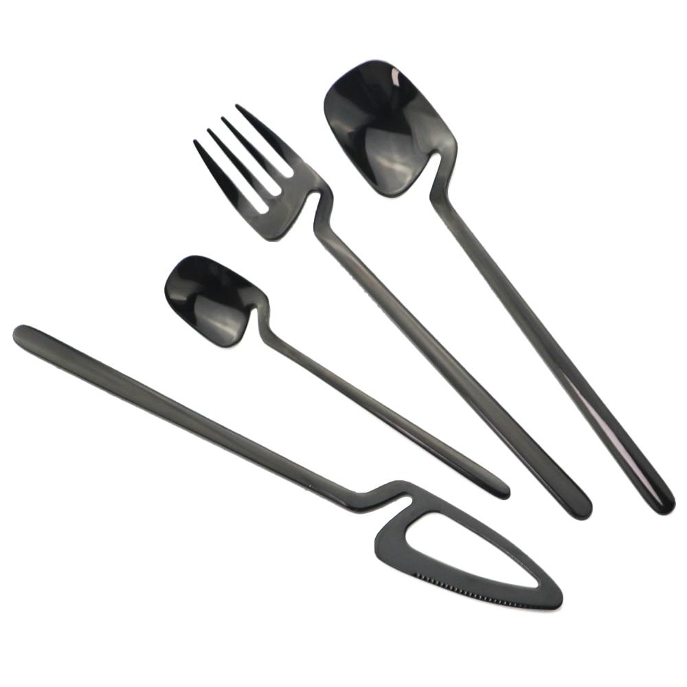 Colorful Hangable Cutlery Set Stainless Steel Creative Dinnerware Coffee Spoon Dinner Tableware Bar Silverware Set Kitchen Flatware