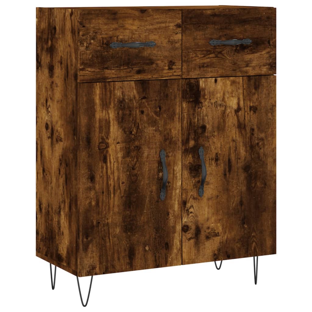 Cabinet Smoked Oak 69.5x34x180 Cm Engineered Wood