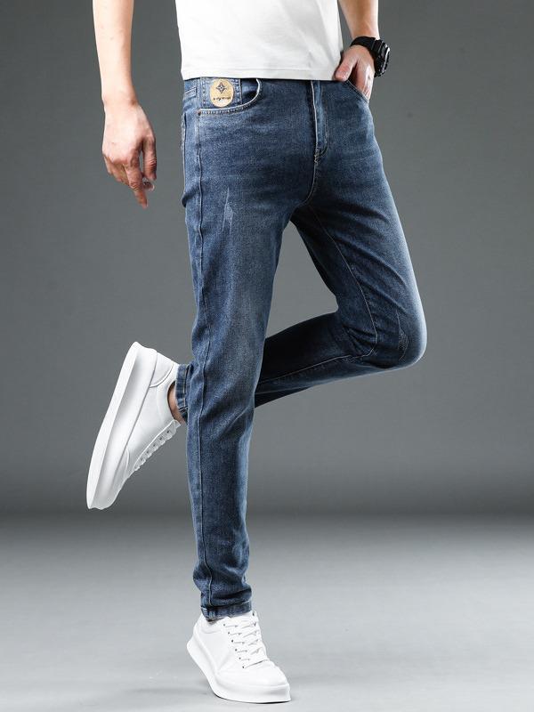 Men's Slim Straight Jeans - Fashion Brand, Versatile for Spring To Autumn, Regular Fit, Long Pants, 2023 Edition.