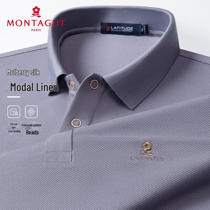 

MONTAGUT Men s Short Sleeve Business Casual Polo Shirt XL