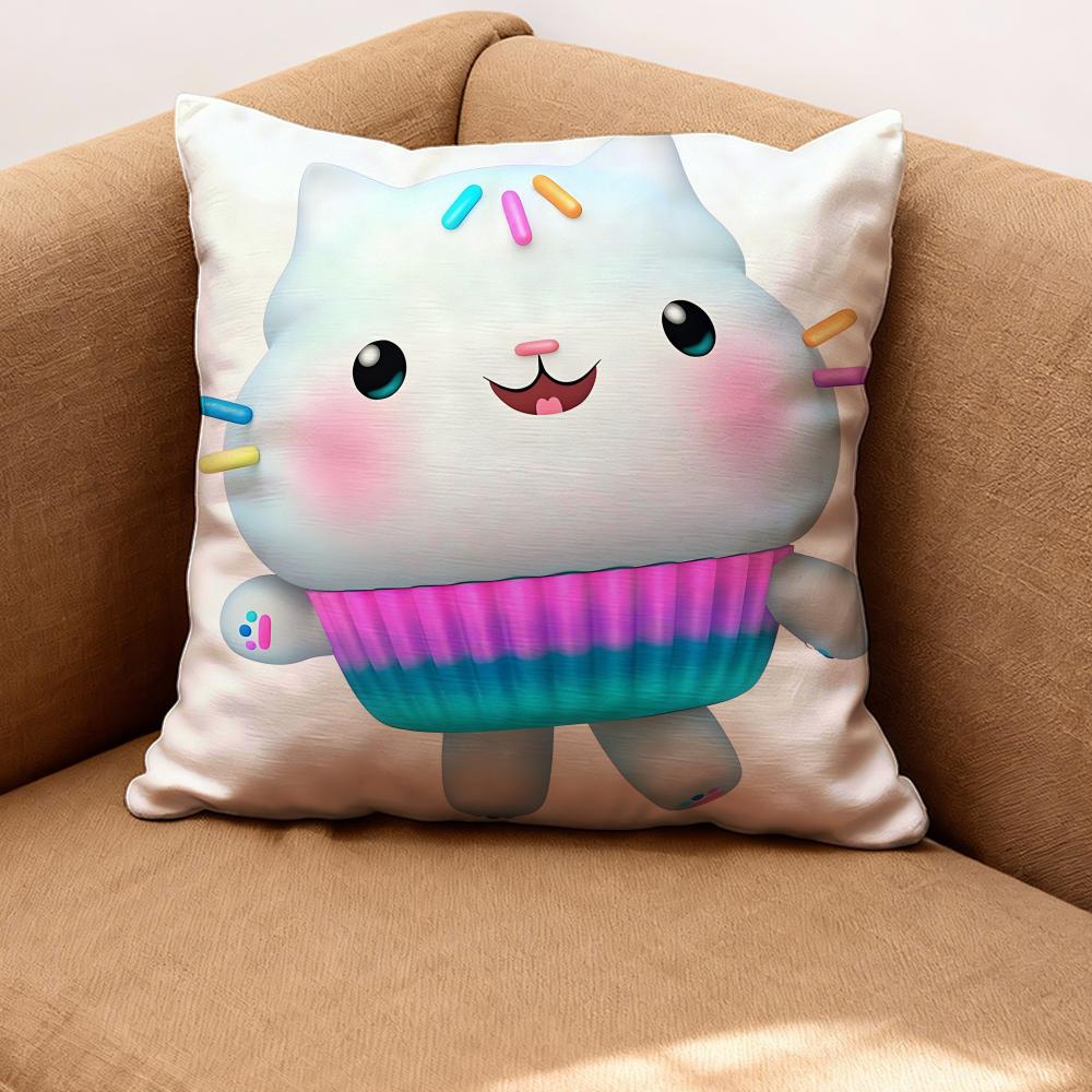 Gabby's Dollhouse Cushion Cover Premium Comfort Reversible Pillow Cove -Two in One Design for Any Room & Car Interior