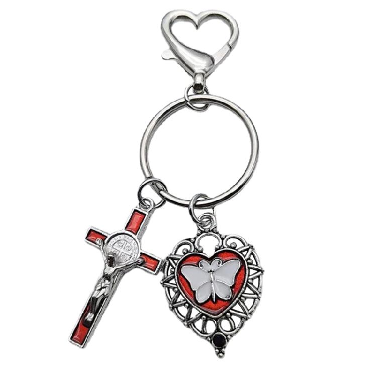 

Bag Pendant Keyring for Ladies Heart/Skull Butterfly Shape Key Rings Jewelry Stylish Decoration for Phones and Wallets 1