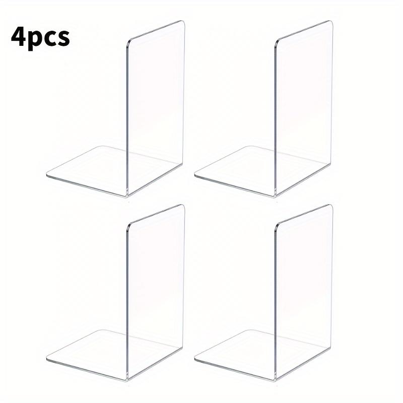 4/8pcs Set Clear Acrylic Bookends - Desktop Display Stands for Office, Home & Retail Use, Book Storage, Transparent
