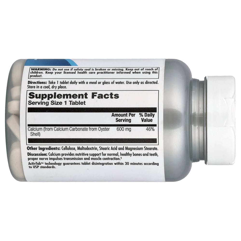 KAL Calcium Oyster Shell 600mg, 100 Tablets