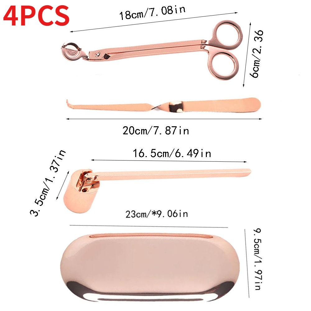 DIY Candle Care Kit 4-1 Set Luxury Ornament Modern Aromatherapy Supplies Stainless Steel Candle Wick Snuffer Candle Accessories
