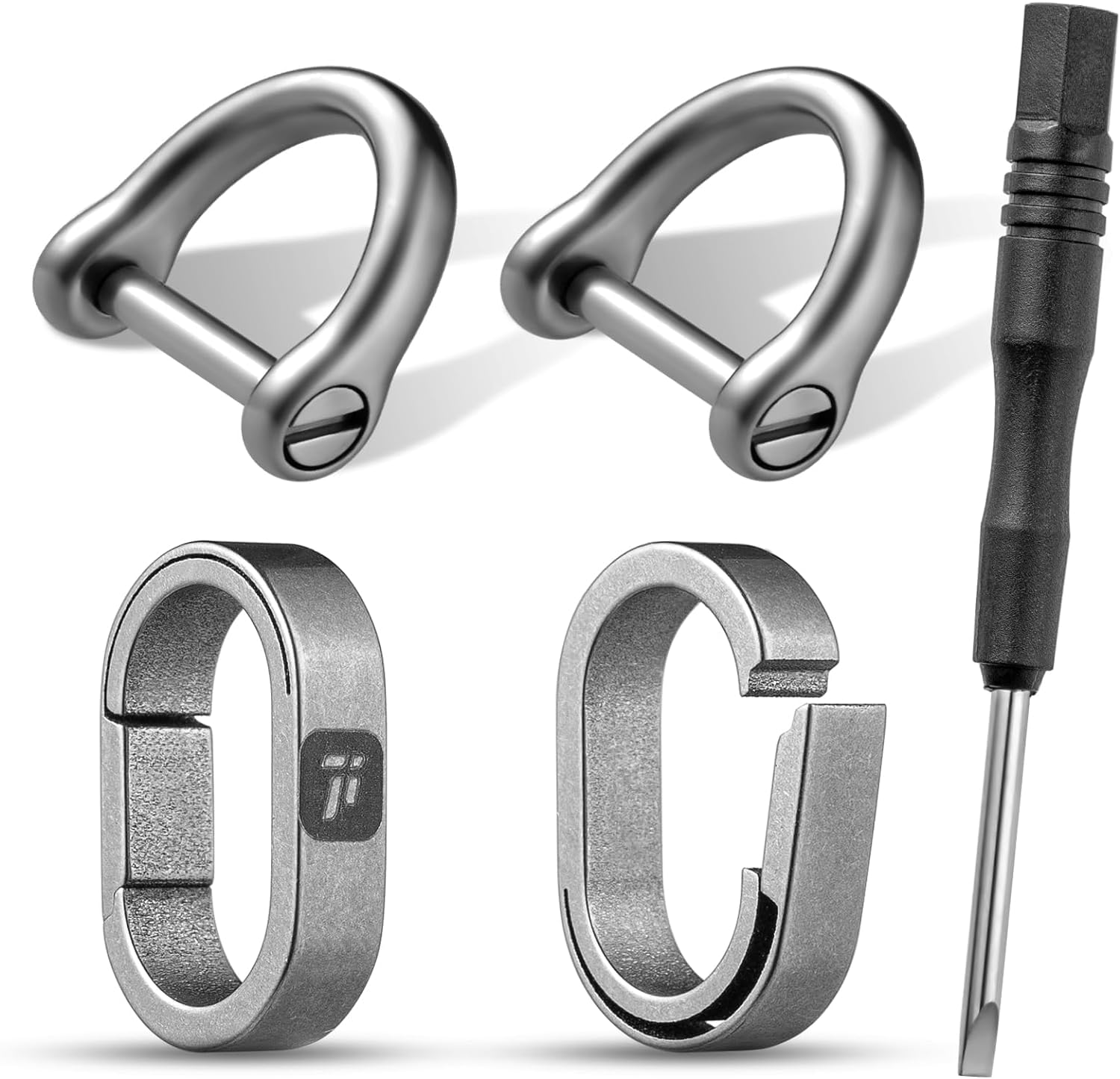 TIMULTI Titanium Keychain Key Ring Carabiner Connecting Mini Hook Quick