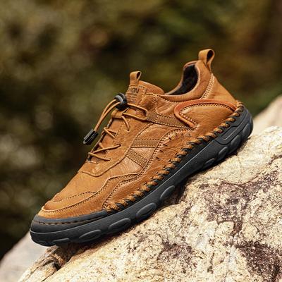 Hoge Kwaliteit Handgemaakte Ademende Wandelschoenen voor Mannen Klassiek Leer Schoenen Buiten Mannen Comfortabele Schoenen Grote Maat