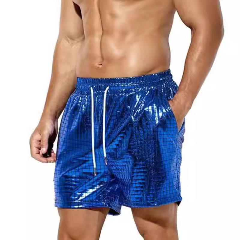 Men's Cross-border Patent Leather Beach Shorts: Casual Three-Color Design