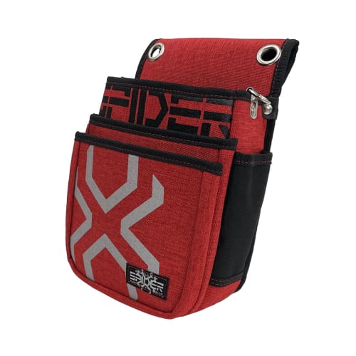 SK11 SPIDER 3-Drawer Waist Pouch, SPD-RD-7, Red, Large Eyelets and D-Rings for Easy Attachment of Drop Protection Cords, 200mm Wide x 270mm High x 100