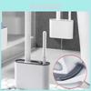 Multifunctional Silicone Toilet Brush Wall-mounted No Dead Angle Cleaning Tool