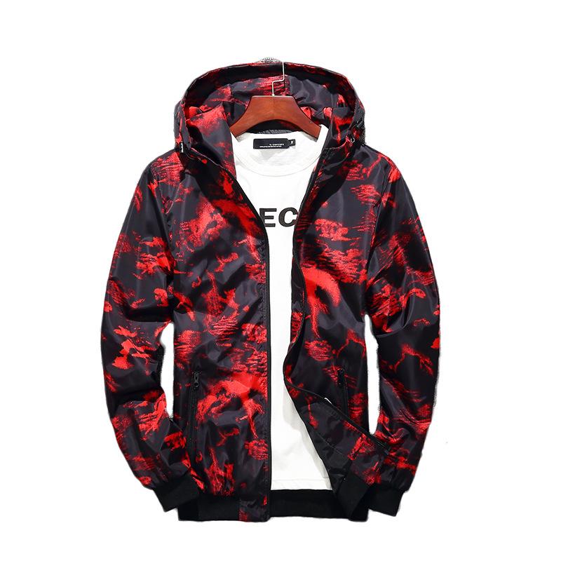 

Spring Autumn Mens Casual Camouflage Hoodie Jacket Men Waterproof Clothes Men s Windbreaker Coat Male Outwear 5XL S красный