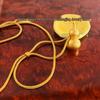 Gold-Plated Gourd Pendant Necklace: Ancient Style, Lucky Prosperity, Woven Rope Chain