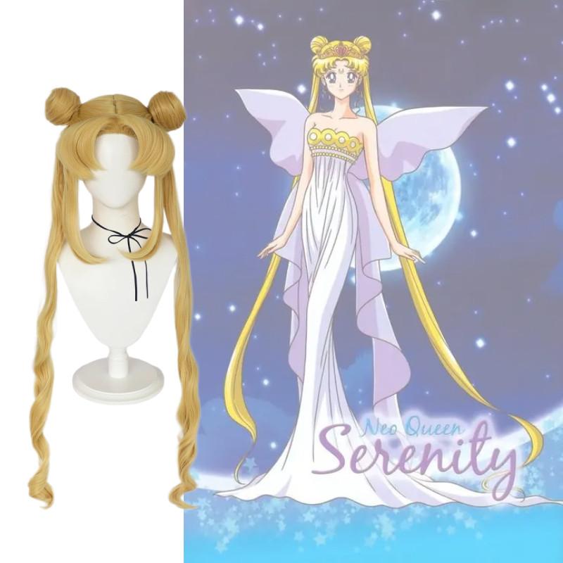 Sailor Moon Cosplay-Perücke aus Hochtemperaturseide für Rollenspiele und Kostümveranstaltungen
