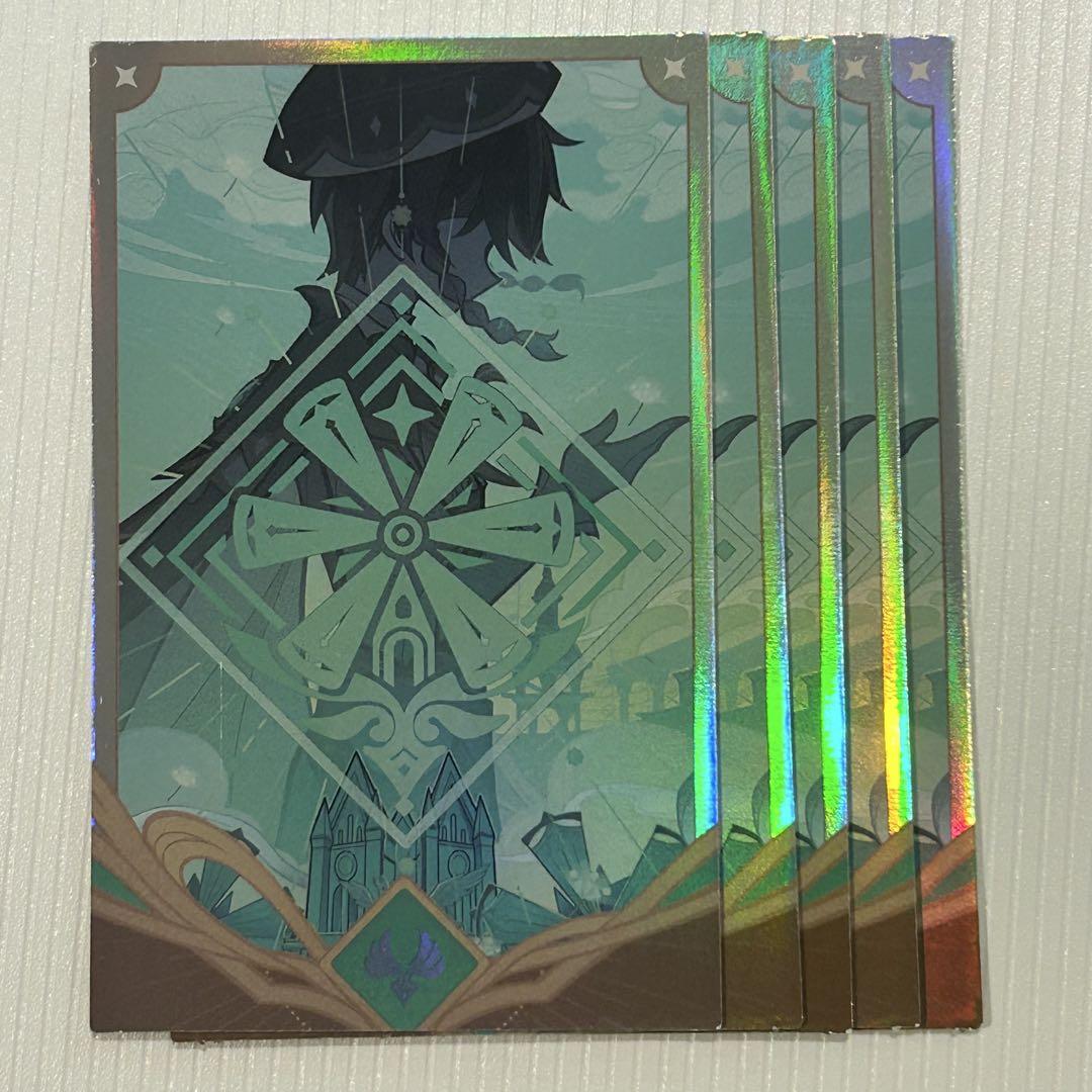 

[Б/У] Genshin Impact Корейское Кафе CAFE Семь Святых Призыв Случайная Карта Вентэй 5 Карт