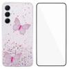 For Samsung Galaxy S25+ TPU Case WANLONFENG AW Series PVC Butterfly Epoxy Phone Cover with HD Film