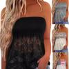 Top a fascia con pizzo patchwork estivo casual da donna (Da donna)