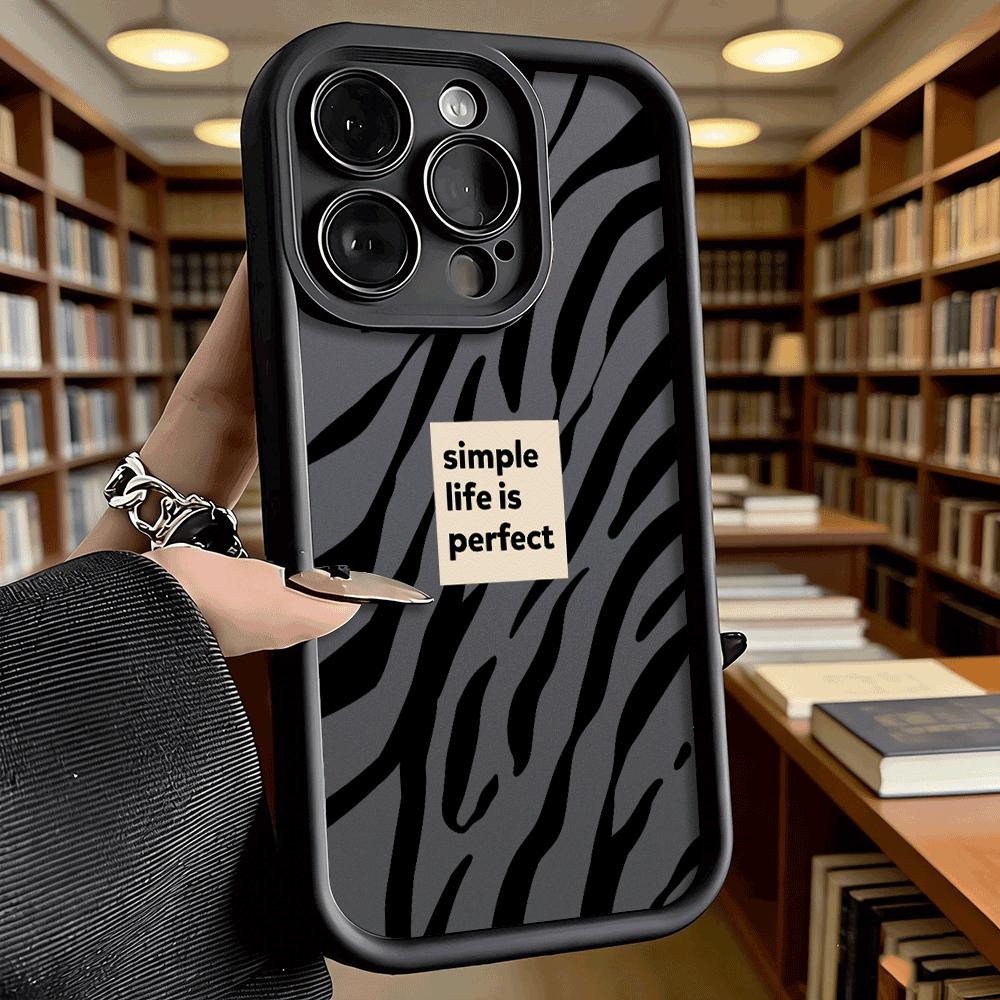 Zebra Stripe Pattern Phone Case for iPhone 17 16 15 14 13 12 11 Pro Max Plus Anti Scratch, Gel Flexible Protective