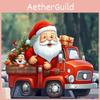Christmas Santa Drive Car Pendant With Acrylic Material For Car Interior Decoration And Gift Idea
