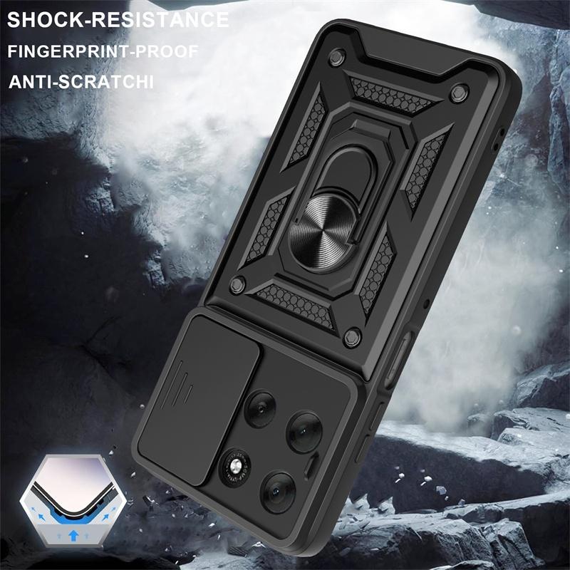 Armor Case For Motorola Moto G56 G86 5G G15 G35 G55 G75 G85 G04 G24 G54 G84 E14 E15 Lens Protect Cover Ring Stand Holder Fundas