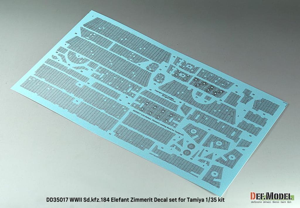 Defmodel German Elephant Heavy Tank Destroyer Zimmerit Coating Decal Set Plastic Model Decals DD35017 1/35 Sd.Kfz.184 (for Tamiya)