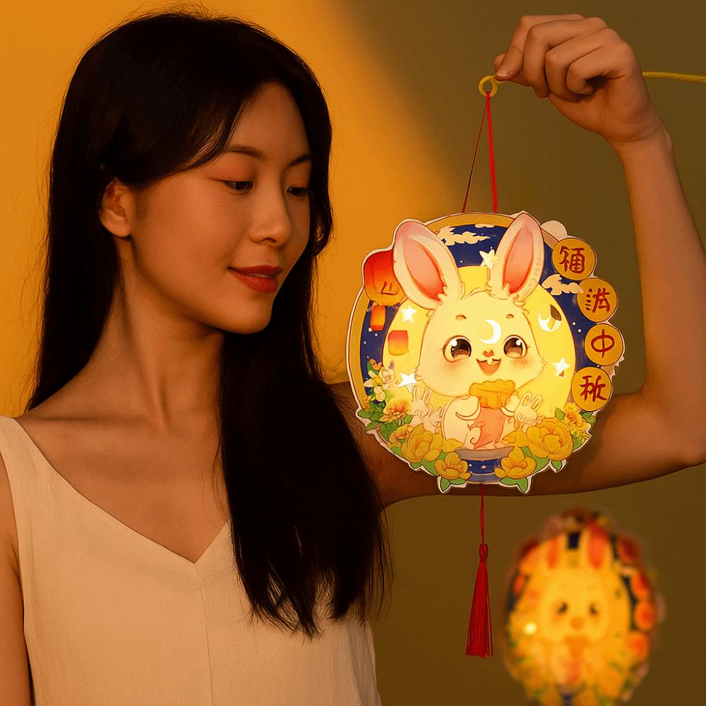 Luminous Mid-Autumn Festival Lantern Glowing Lantern DIY Material Package Rabbit Lanterns  Chidlren