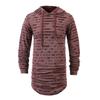 Men's Casual Solid Color Fashionable And Individual Ripped Sweatshirt Men's Mid-length Hooded Sporty Long-sleeved Pullover Top