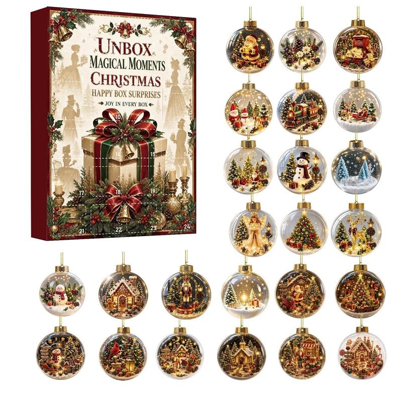 Adventskalender 2026 Weihnachts-Countdown Anhänger 2D Acryl Hängender Schlüsselanhänger Xmas Sammlerstück Geschenk Calendario Adviento Navidad