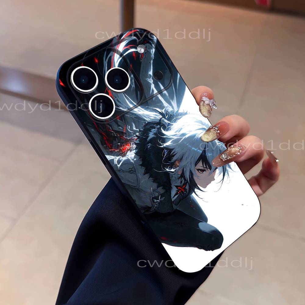 Arlecchino G-Genshin Impact For iPhone 17,16,15,11,12,14,13 Pro Max Mini XS,XR,7 Plus 16E Air Soft Black Dustproof Phone Case