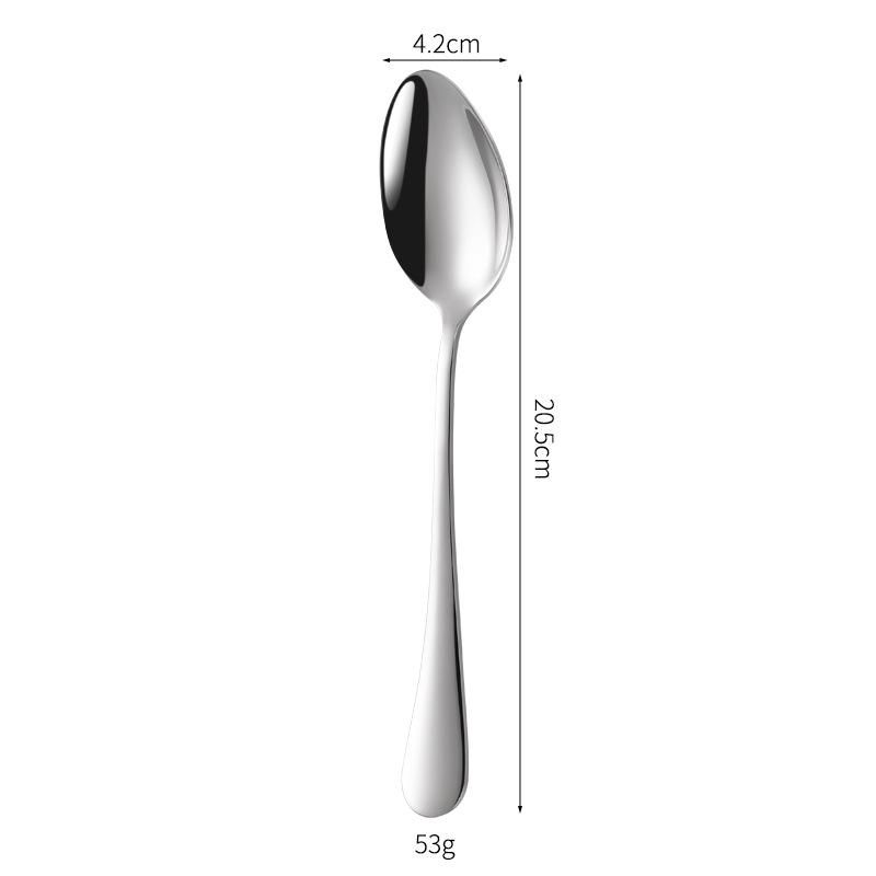1010 Stainless Steel Dessert Spoon - Thick, Round, Mirror-Finish 304 Stainless Steel Tableware